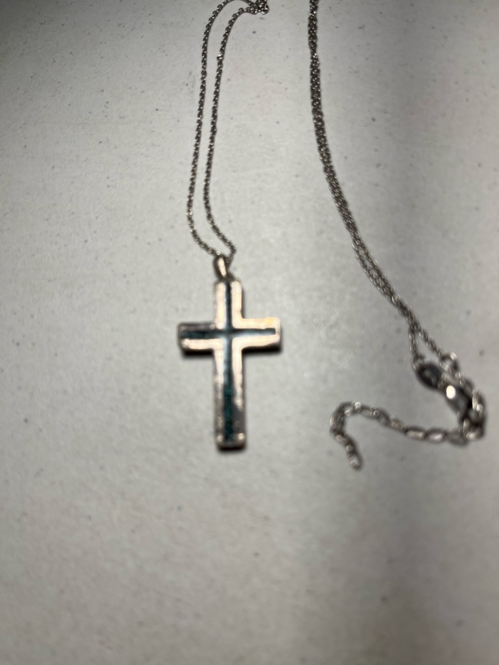 Silver Cross Pendant Necklace - Silver